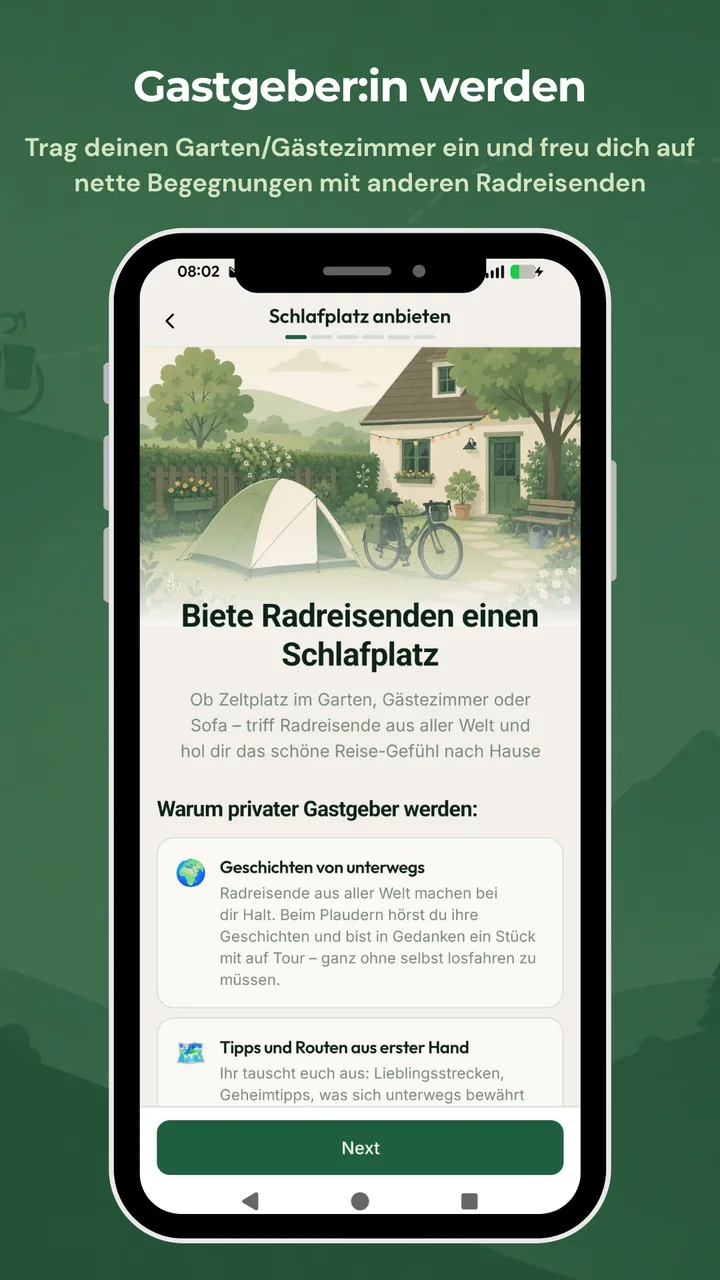 Gastgeber:in werden und Radreisenden einen Schlafplatz anbieten – BikeTouri